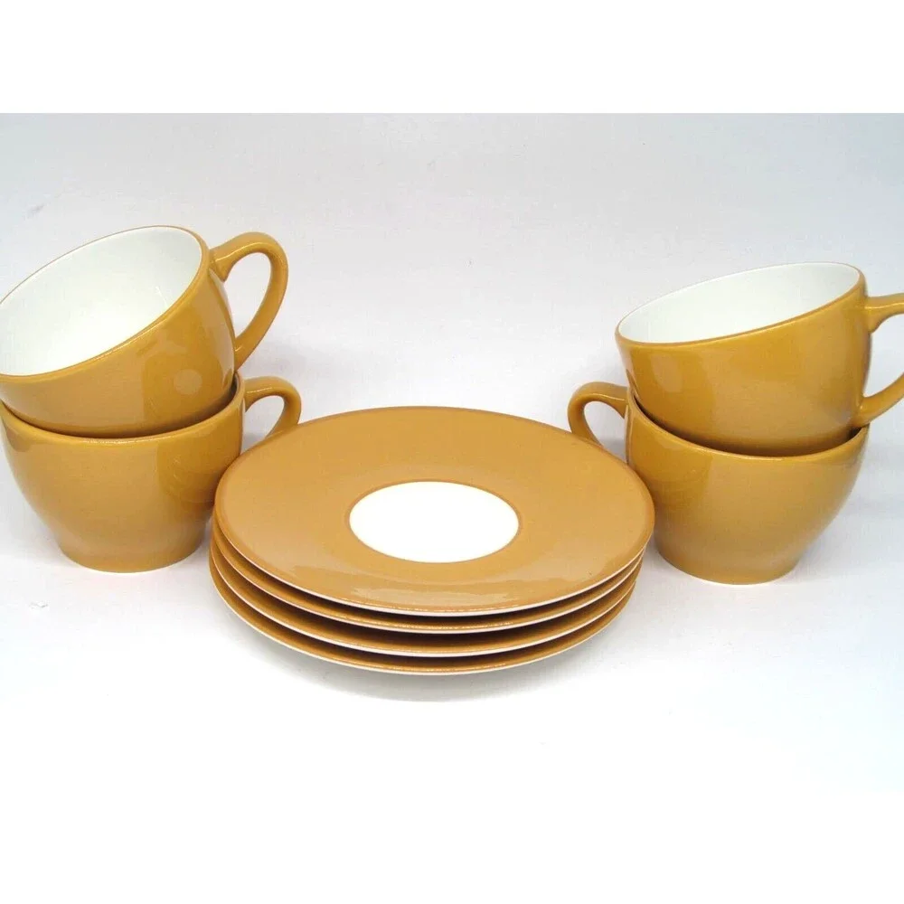 Williams sonoma Passano Orange Cups & Saucers 4 Sets